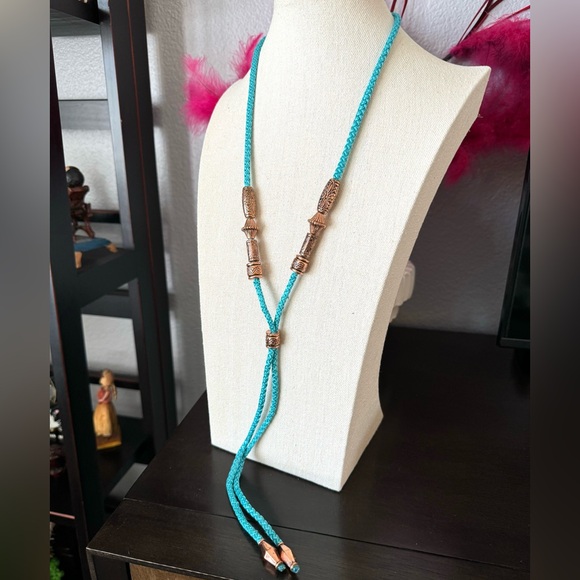 Vintage Cord Bolo Tie Necklace - Picture 7 of 7